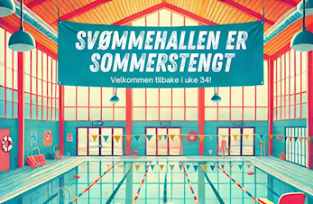 Ski bad er stengt i sommerferien.