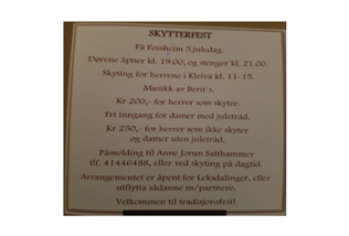 Skytterfest. 5 Juledag