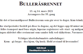 Påmeldinga til årets Bulleråsrenn er ÅPNET