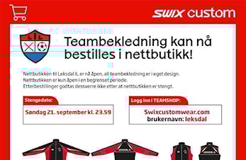 Klubbdrakter fra Swix - nettbutikk åpen til 21.09