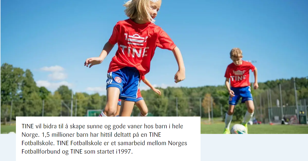 TINE fotballskoler - påmeldingen er åpen