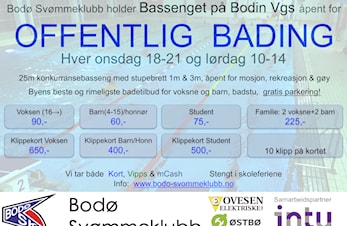 OFFENTLIG BAD - ONSDAG OG LØRDAG PÅ BODIN BAD