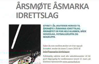Årsmøte 2018 Saksliste