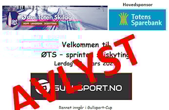 AVLYST: ØTS-sprinten skiskyting 20. mars