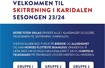 Informasjon om skitreninger i Karidalen