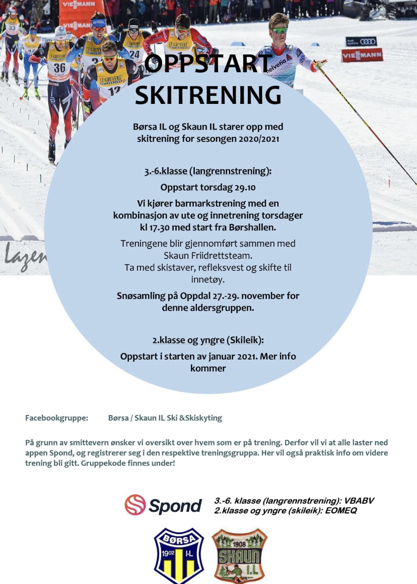 Nå starter vi i gang med skitreninger for barn fra 3.-6. klasse