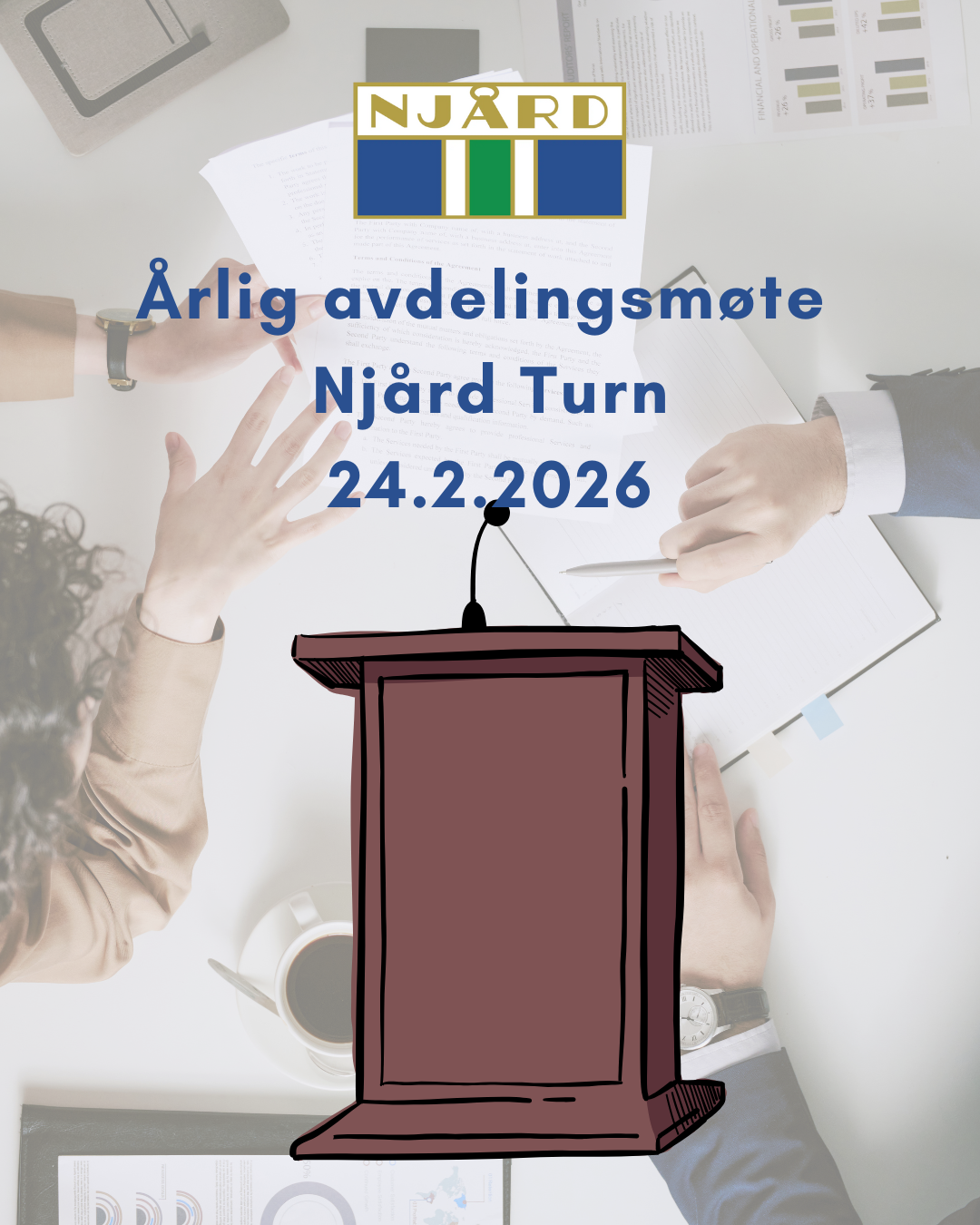 Image for Innkalling årlig avdelingsmøte Turn 24.2.2026 kl1830