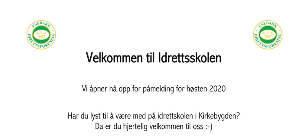 Vi starter opp igjen med Idrettsskole i uke 36 :)