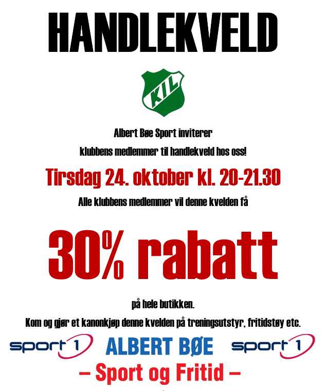 Handlekveld hos Alberg Bøe Sporten