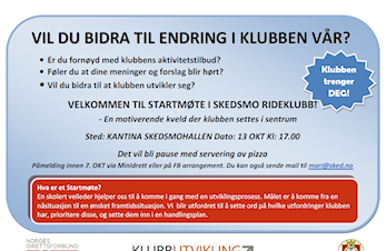 Velkommen til startmøte i Skedsmo Rideklubb