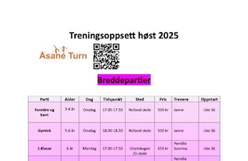 Treningstilbud høsten 2025