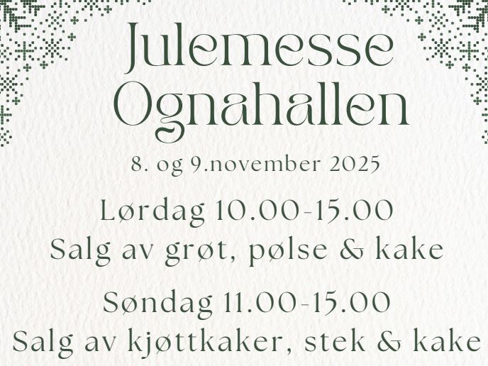 Image for Julemesse I Ognahallen 8.-9. november 2025