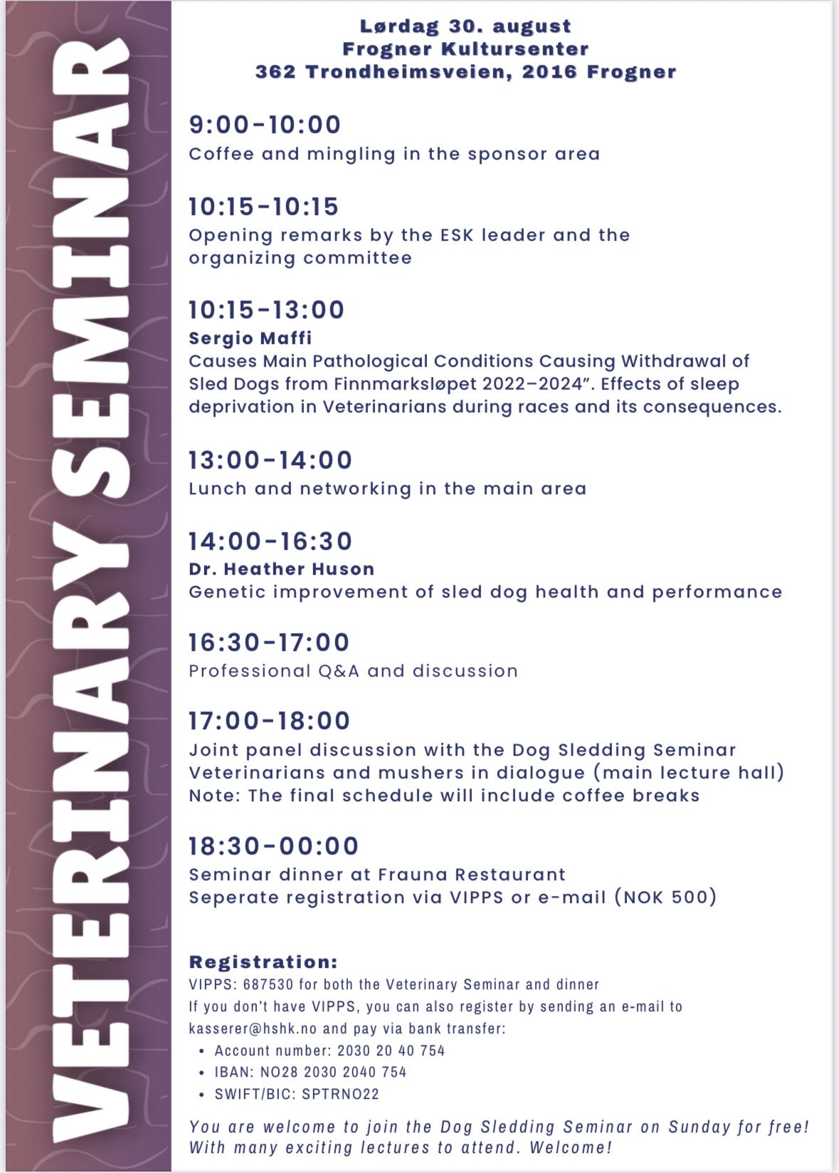 Welcome to Veterinary Seminar 30. August 2025