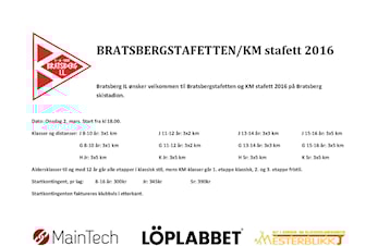 Innbydelse til Bratsbergstafetten og KM-stafett på Bratsberg