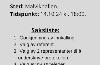 Innkalling til ekstraordinært årsmøte