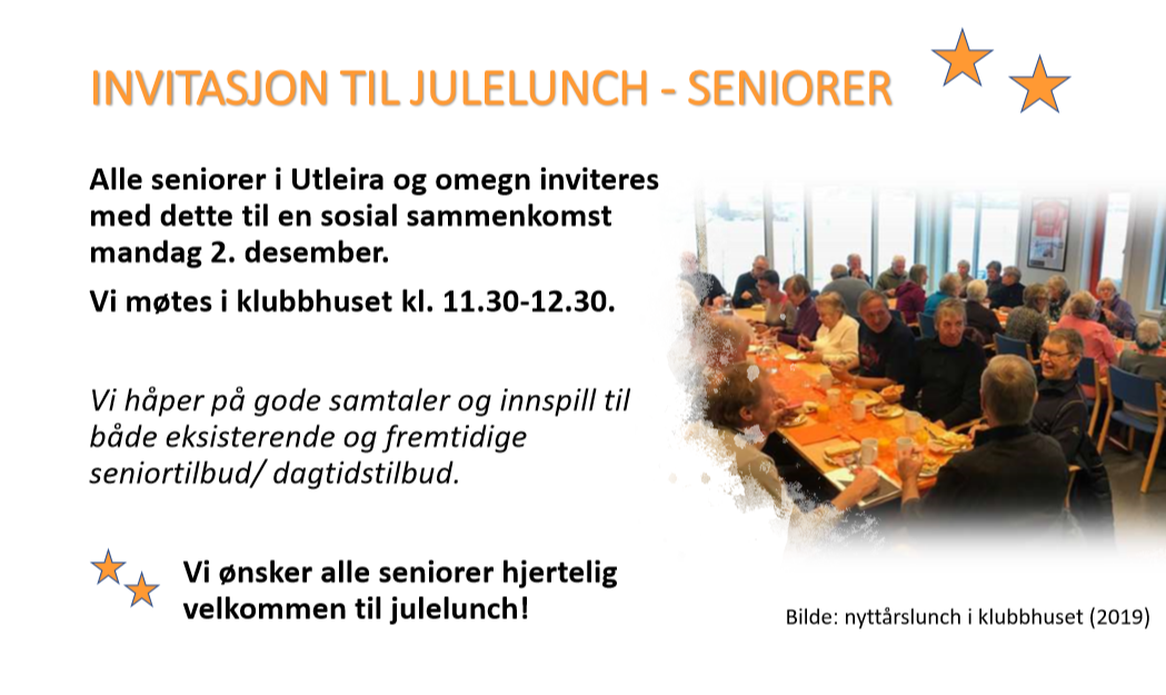 Julelunsj mandag 2. desember