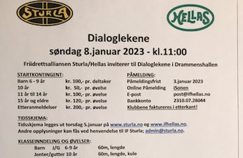 iSonen benyttes til påmelding Dialoglekene 8.januar 2023.