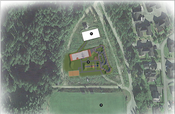 Kveldsåpent med flomlys i parken