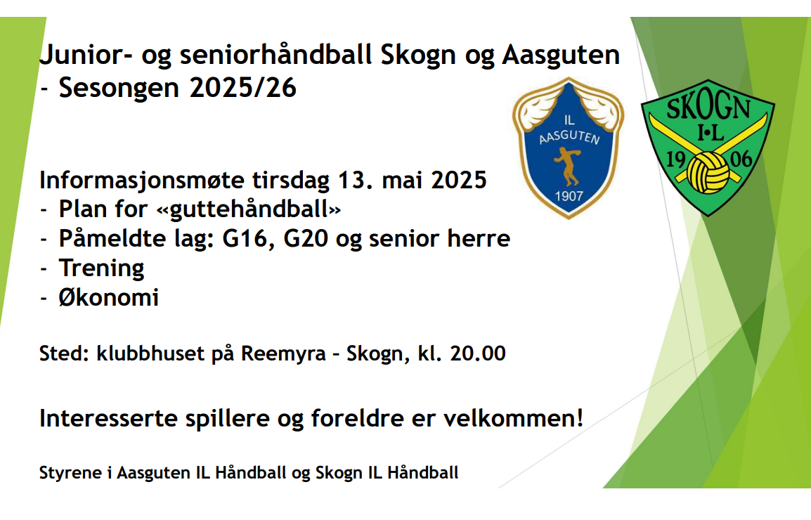 Image for Infomøte om neste års junior/herretilbud fra Skogn og Aasguten