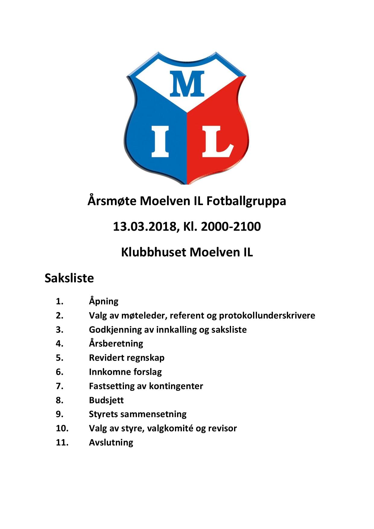 Årsmøte i fotball gruppa