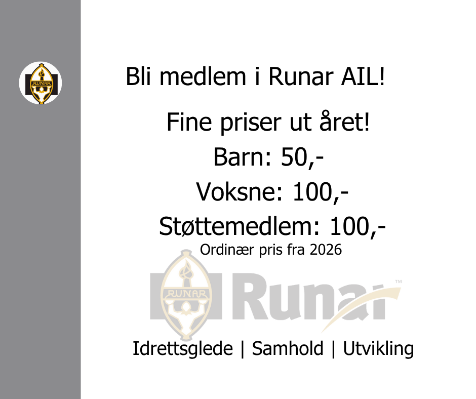 Bli med i Runar AIL – fine priser ut året!
