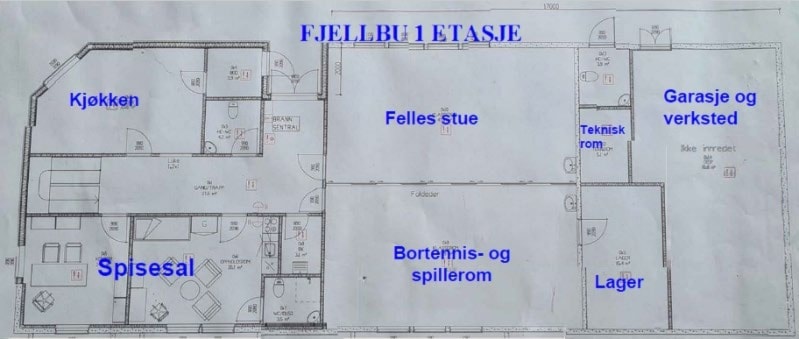 Romfordeling i 1. etasje