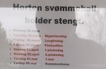 Ingen trening i svømmehallen i mai 2018