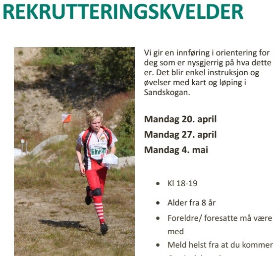 Invitasjon til rekrutteringskvelder i orientering