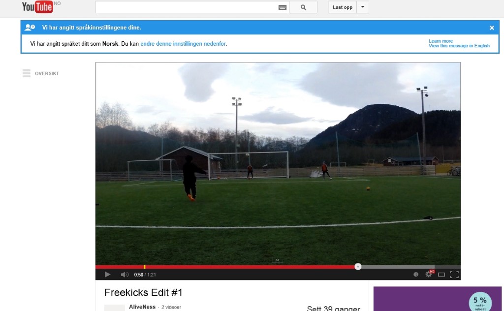 Egentrening og egenprodusert film !